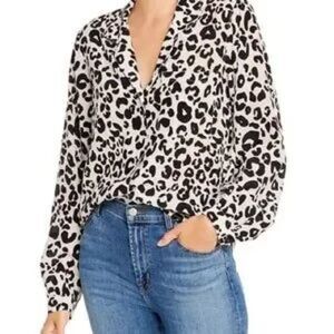 Anthropologie JODIFL Black and White Animal Print Blouse